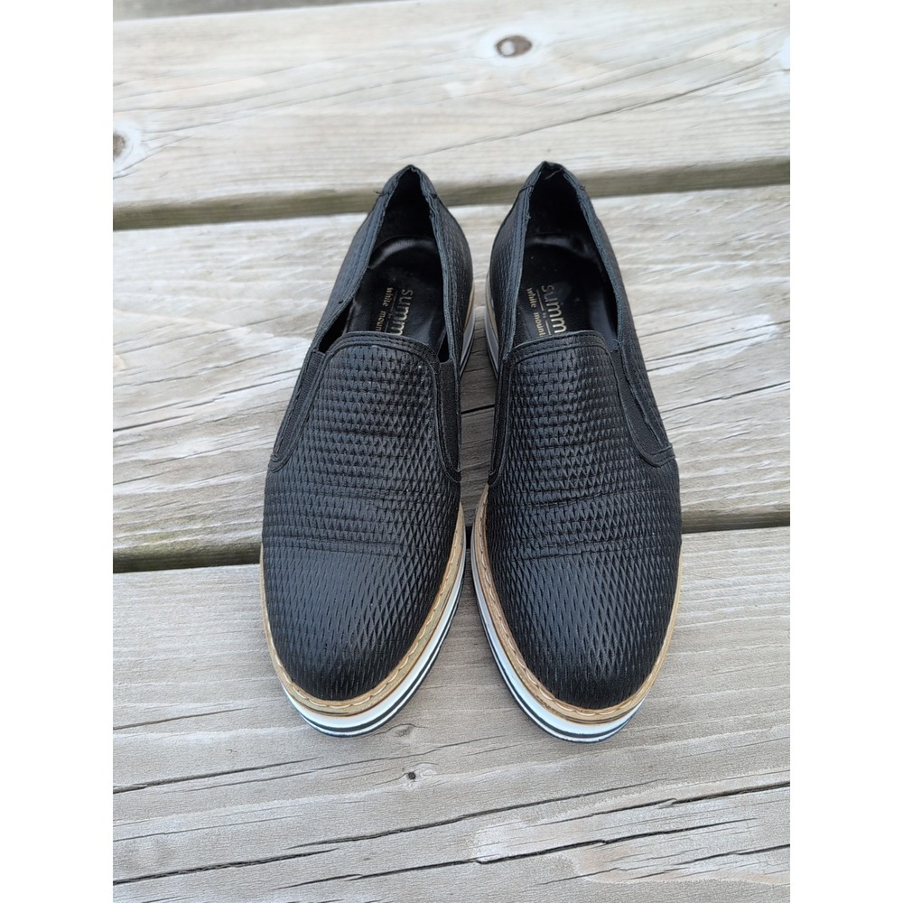 Summit by White Mountain‎ Italy Women's Black Leather Platform Shoes 37 | US 6.5